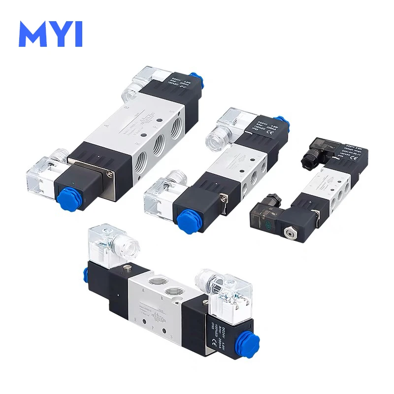 Válvulas Solenóides Pneumáticas Way Valve Port Single Coil Dc24v Ac220v 4v12006 4v220-08 4v32010 4v420-15