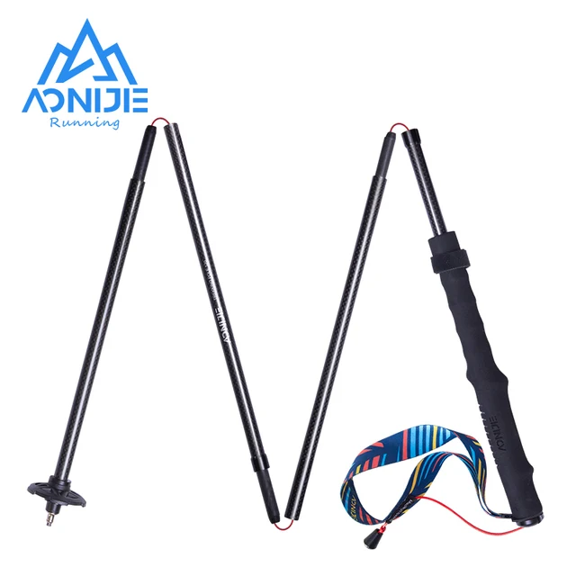 2pcs Lightweight Folding Trekking Poles Carbon Fiber