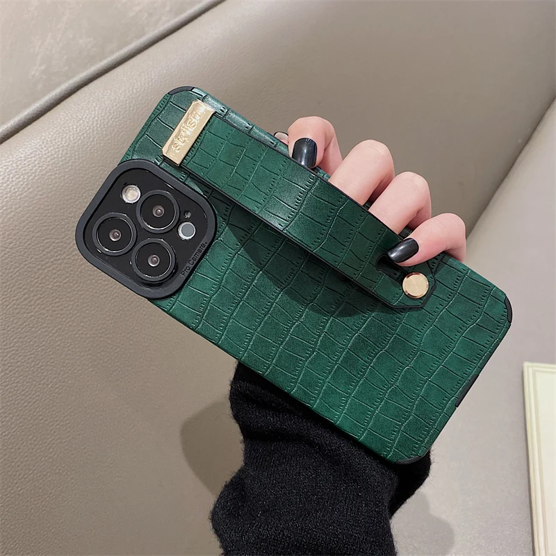 Soft PU Leather Wristband Case For iPhone