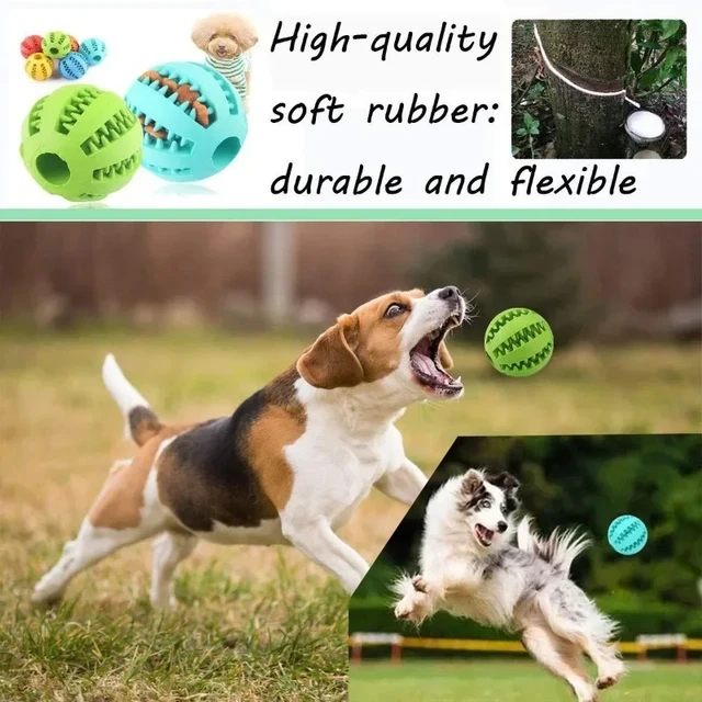 Dog Ball Toys for Small Dogs Interactive Elasticity Puppy Chew Toy Tooth Cleaning Rubber Food Ball Toy Pet Stuff Accessories 2