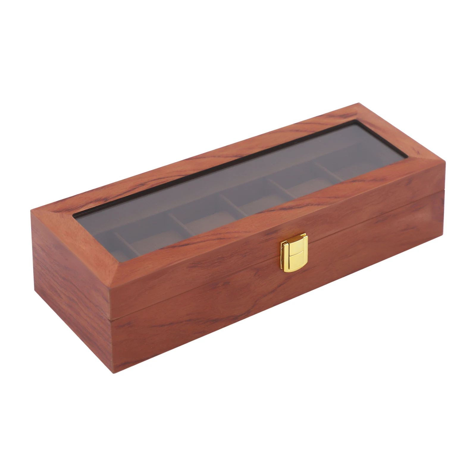 6-Fach Umweltfreundliche Leder-Uhrenbox im Klassischen Bestseller-Stil, Staubdichte Uhrenaufbewahrung mit Schloss und Glasfenster – Detail 15