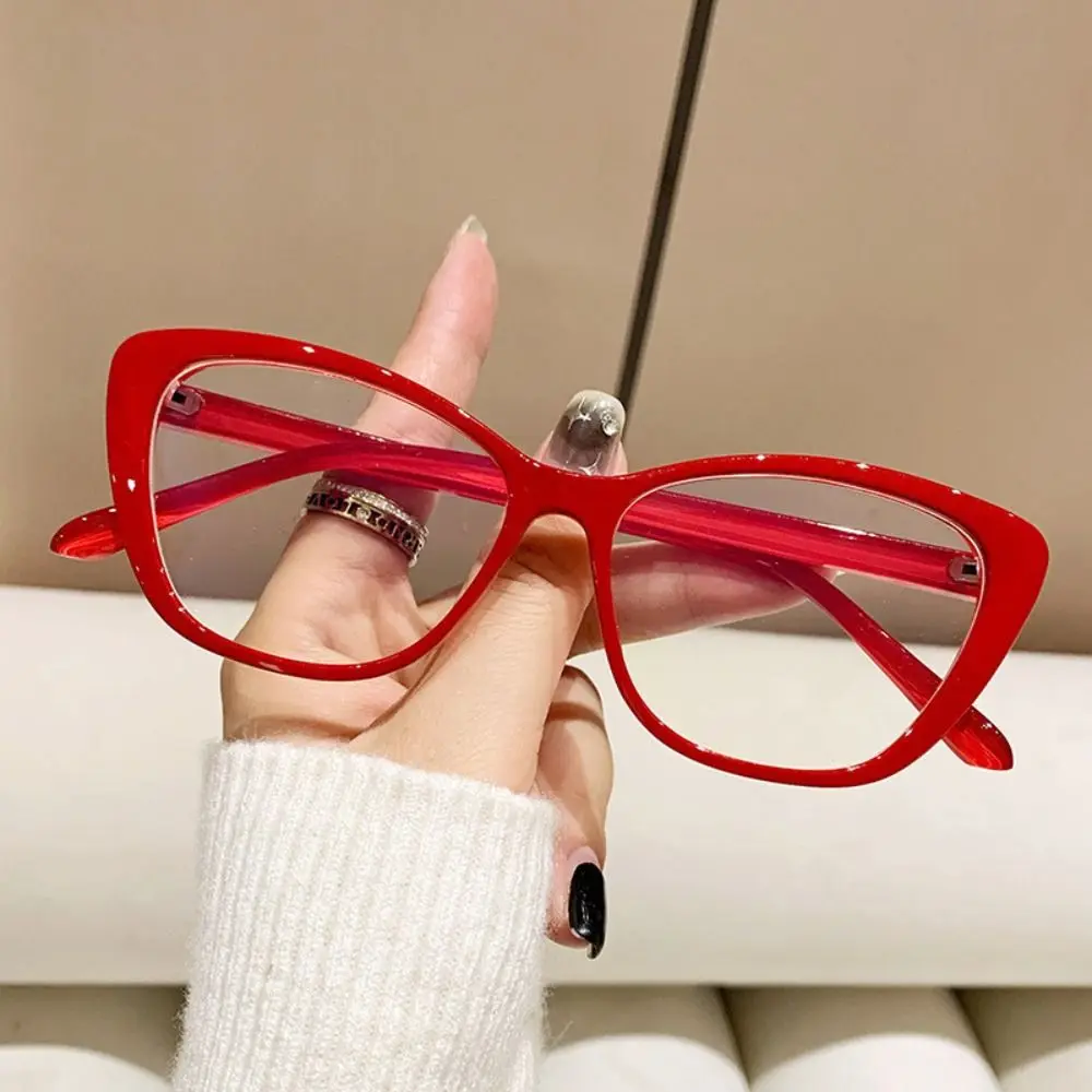 Red Cat Eye Glasses Gradient Color Butterfly Frame Anti Blue Light