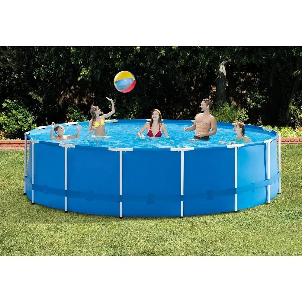 For 28241EH 15ft x 48in Metal Frame Outdoor Above Ground Swimming Pool Set with Filter Pump 2