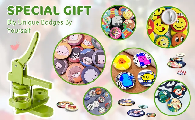 缶バッジメーカー 44mm 新型回転式 缶バッジ素材300個付き 缶バッチ