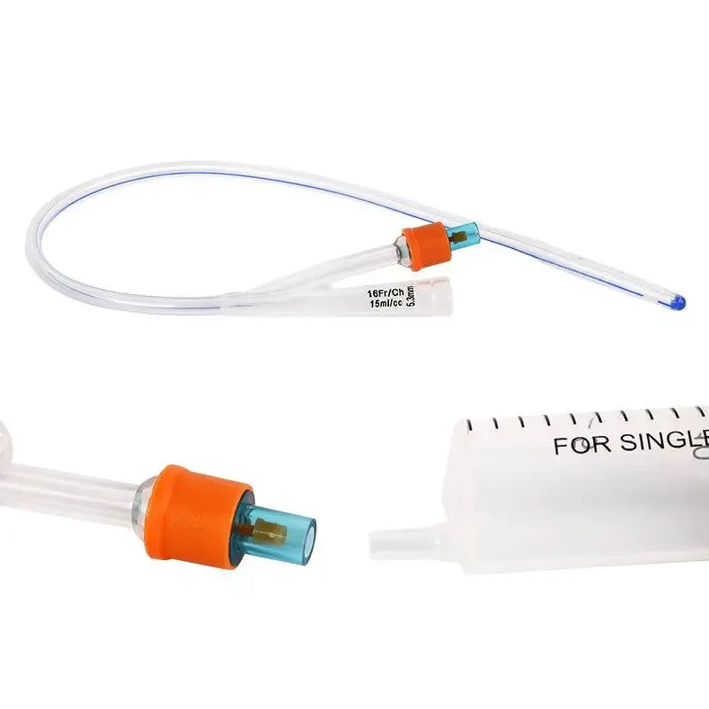 Urinary Catheter Silicone Disposable Sterile Double Chamber Drainage Tube for Male and Female Elderly Household Bladder Irrigation