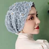 Beading Muslim Turban Caps Lace Headcover Islamic Wrap Head Turbante Summer Bonnets For Women Embroidery Flower Hijab Church Hat 1