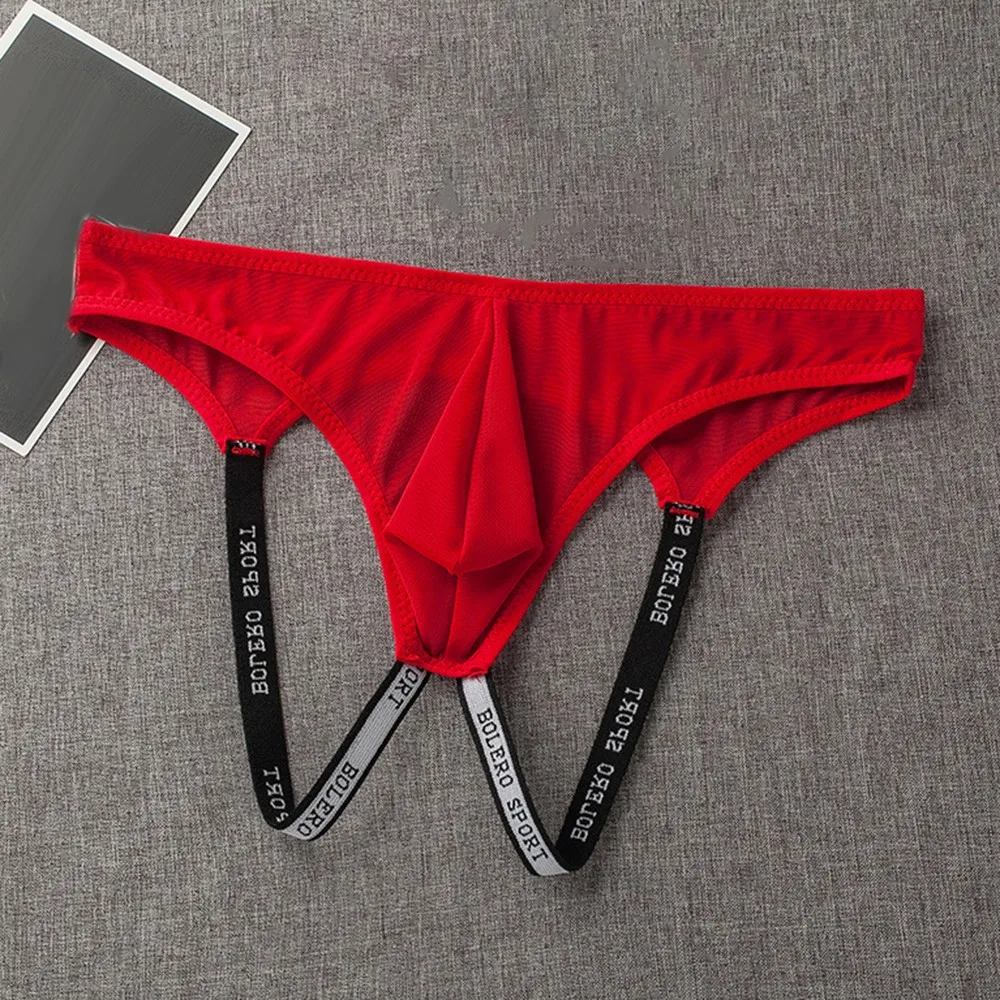 

Men Sexy Double Jockstrap Panties Breathable Comfort Briefs Fashion Supporter Low-Rise Sports Underwear Passion Thong