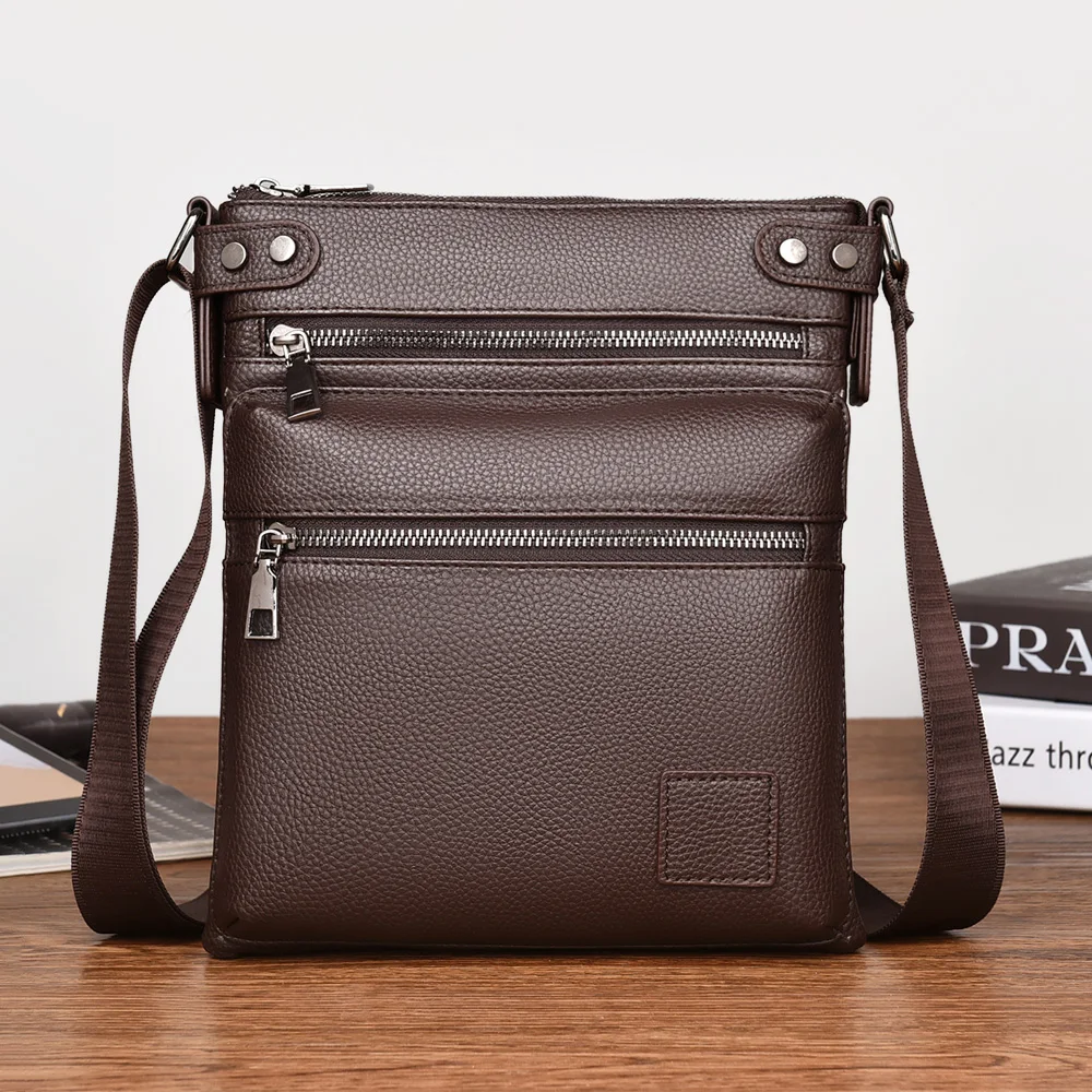 

Men Cross body Shoulder Messenger Bag For Business Briefcase Fashion Simple Casual PU Leather Male Messenger Crossbody Bags
