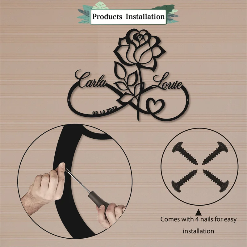 Custom Rose Infinity Love Wall Art 4 | Custom Rose Infinity Love Wall Art 6