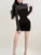 See Through Black Bodycon Dress For Women Clothing Slim Sexy Streetwear Long Sleeve Vestidos De Mujer Patchwork Fashion Outfits