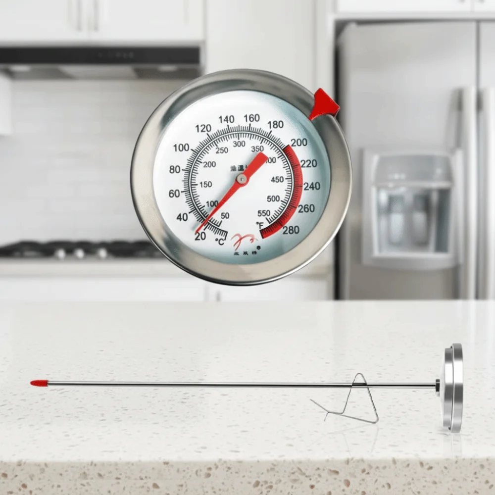 0~300℃ Kitchen Probe Thermomete Large Dial Stainless Steel Pointer Thermometer Precision Portable BBQ Thermometer Tester
