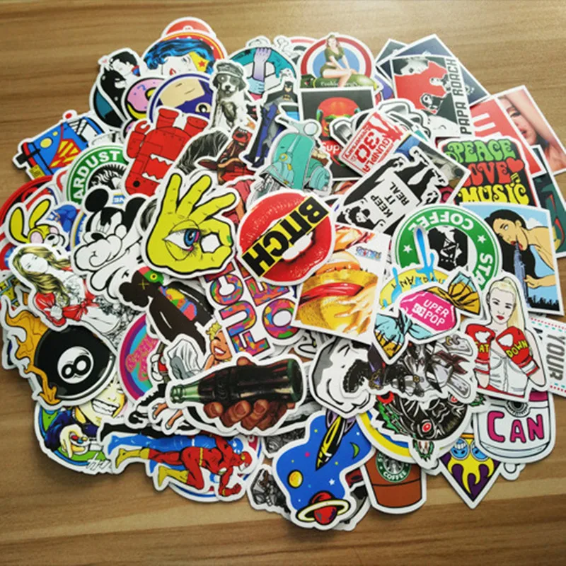 

100pcs cartoon JDM car graffiti stickers decorative motorcycle luggage waterproof stickers foreign trade can be wholesale