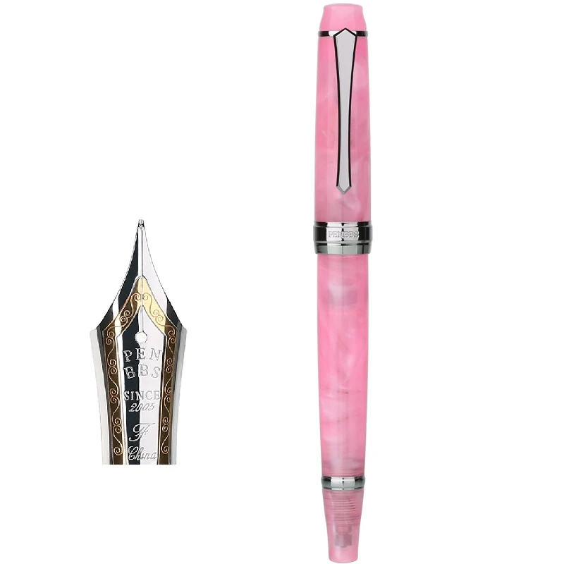 PENBBS 456 Resin Transparent Vacuum Filling Fountain Pen Fine Nib Fashion Writing Office Gift Ink Pen Set School Supplies