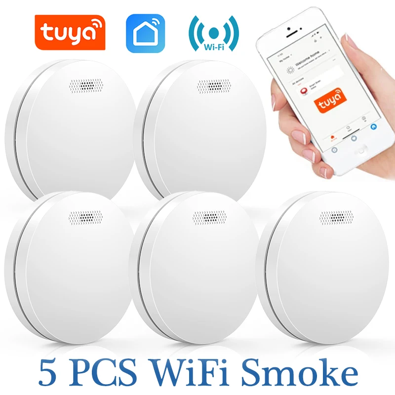 Cpvan Tuya Smart Wifi Rilevatore Di Fumo Sensore Sistema Di Sicurezza Domestica Allarme Protezione Antincendio Smart Life App Apparecchiature Di Notif