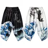 Japanese Kimono Pants Women Men Samurai Dragon Print Harem Pants Loose Elastic Waist Chinese Style Cosplay Trousers 5