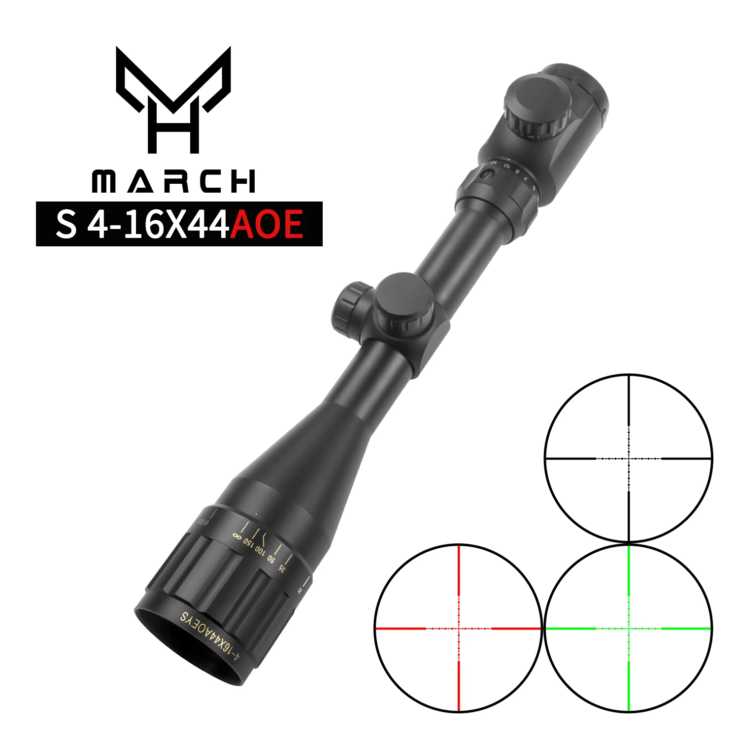 

MARCH S 4-16x44 AOE Optics Tactical Sight Green Red Illuminated Rifle Scope Sniper Riflescope For Hunting Airsoft Air Guns Sight