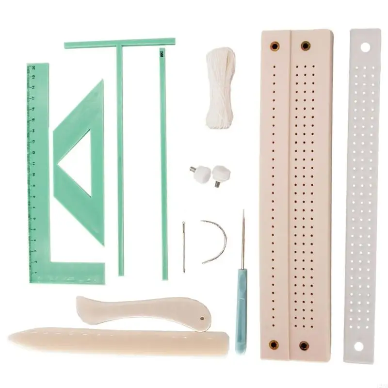 12PB Bookbinding Ruler Set L Shaped Ruler T Shaped Space Scrapbooking Tool Set Bookbinding Kits Binding Accessories