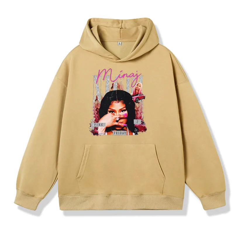 Rapper Nicki Minaj Pink Friday 2 Album Graphic Print Hoodie Men Women Hip Hop Streetwear Pullover Oversized Sweatshirts Hoody