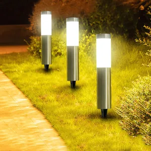 2/4PCS Solar Pathway Light Outdoor Solar Garden Path Light Stainless Steel Solar Powered Landscape Light for Walkway Lawn Decor