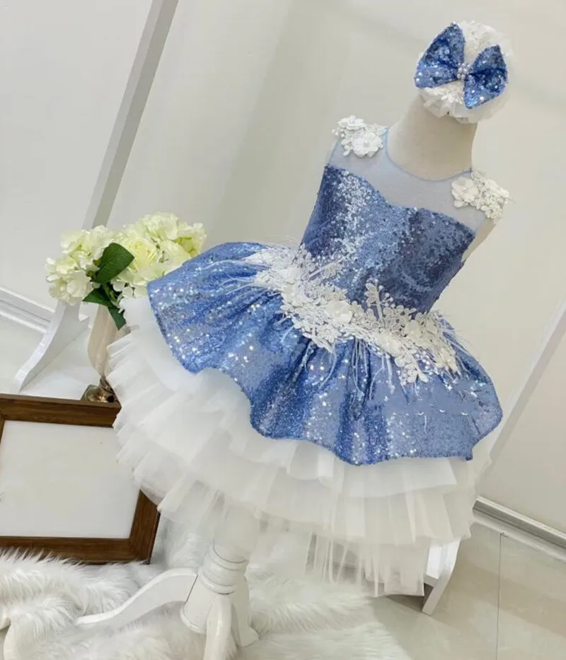 

Shimmering Sequins Baby Girls Dress Girls Clothes Knee Length Formal Baby Girl Birthday Party Dress Christening Gown Photoshoot
