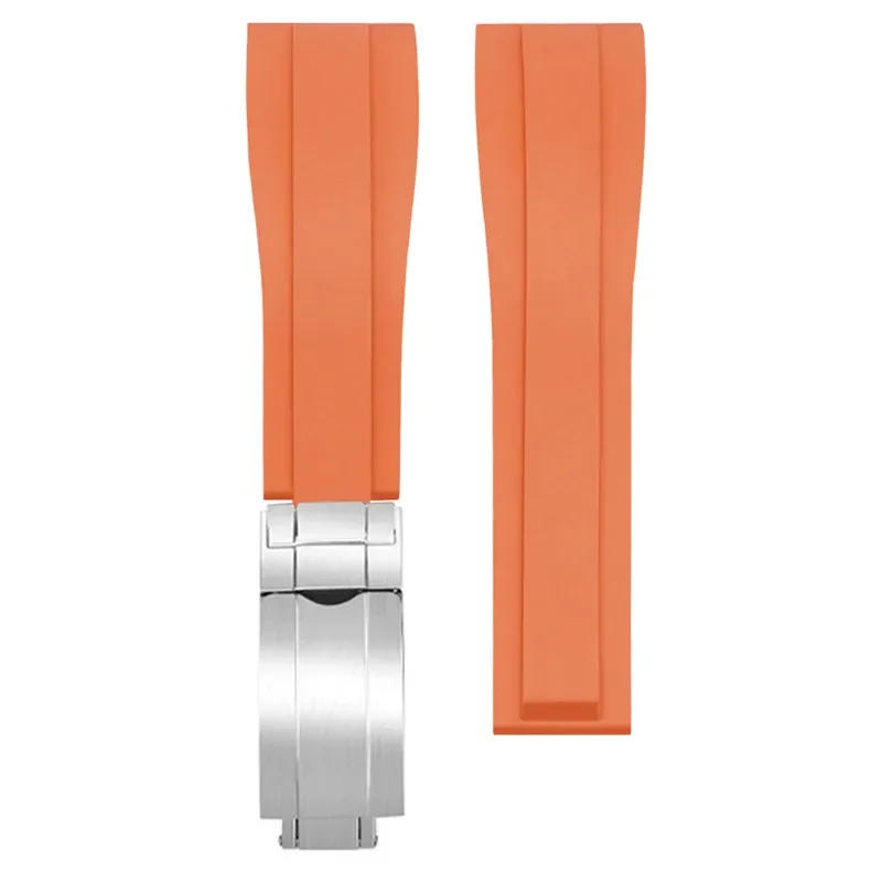 Luxury Waterproof TPU Rubber Watch Band with Stainless Steel Folding Buckle