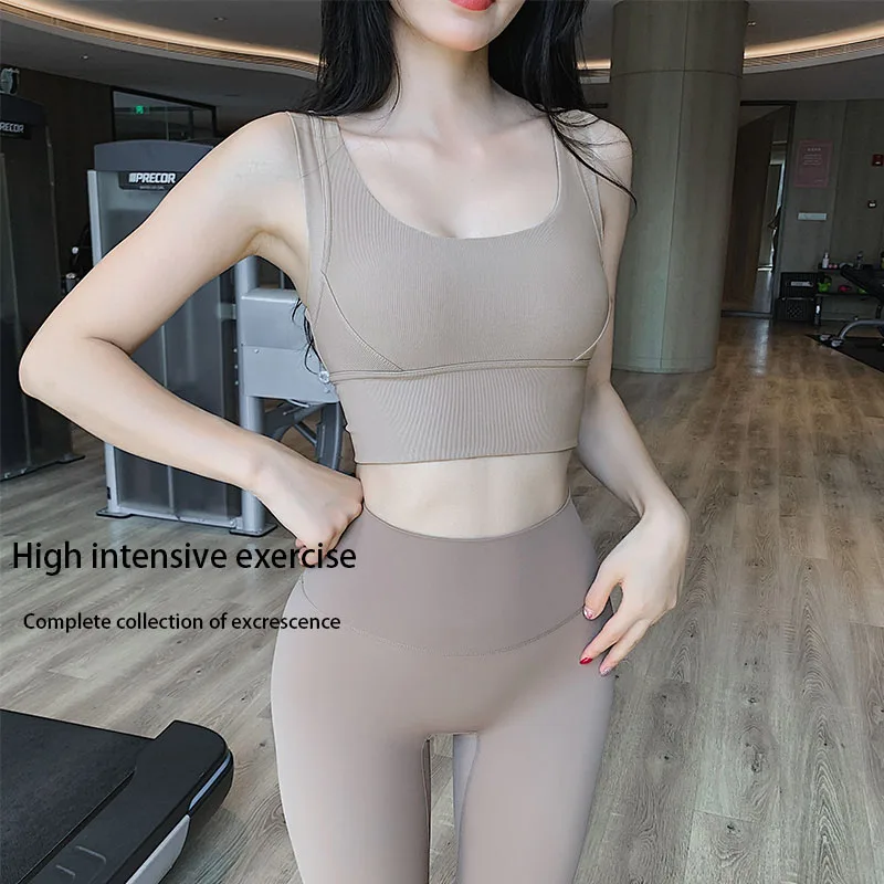 

Running kaka Women's Sports Vest With Wide Shoulder Straps For Shock Resistance And Anti Sagging Gathering Yoga Fitness Bra