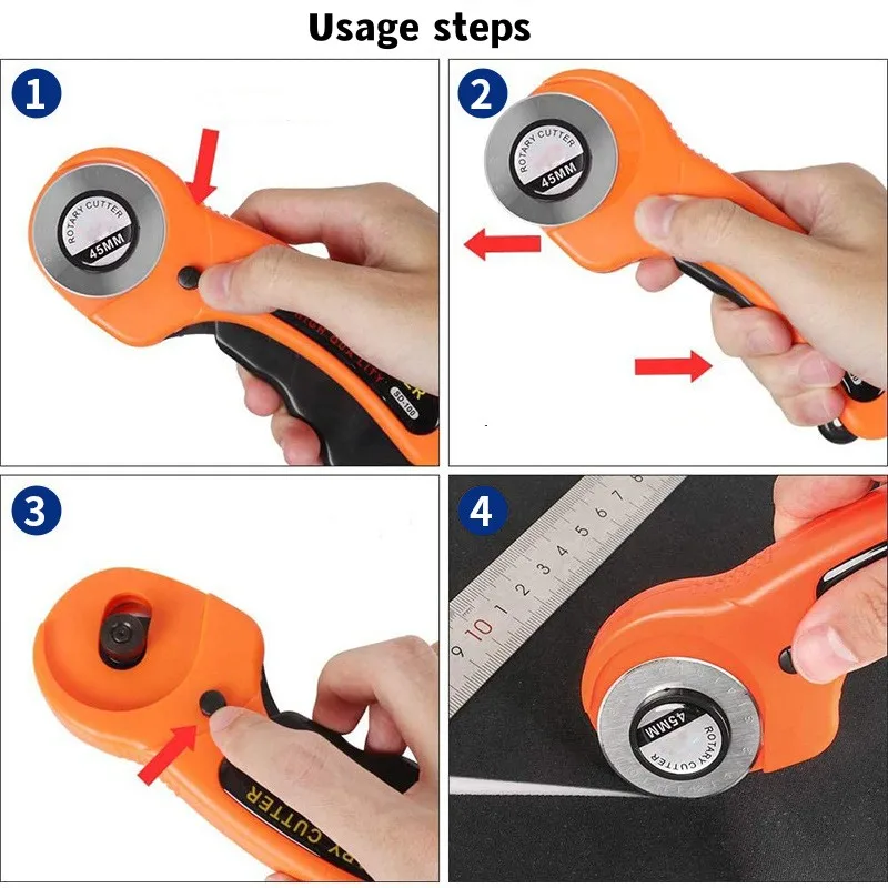 45mm Rotary Cutter Set Leather Craft Cutting Tool with Ergonomic Handle for  DIY Fabric Patchworking Sewing Quilting Crafting - AliExpress