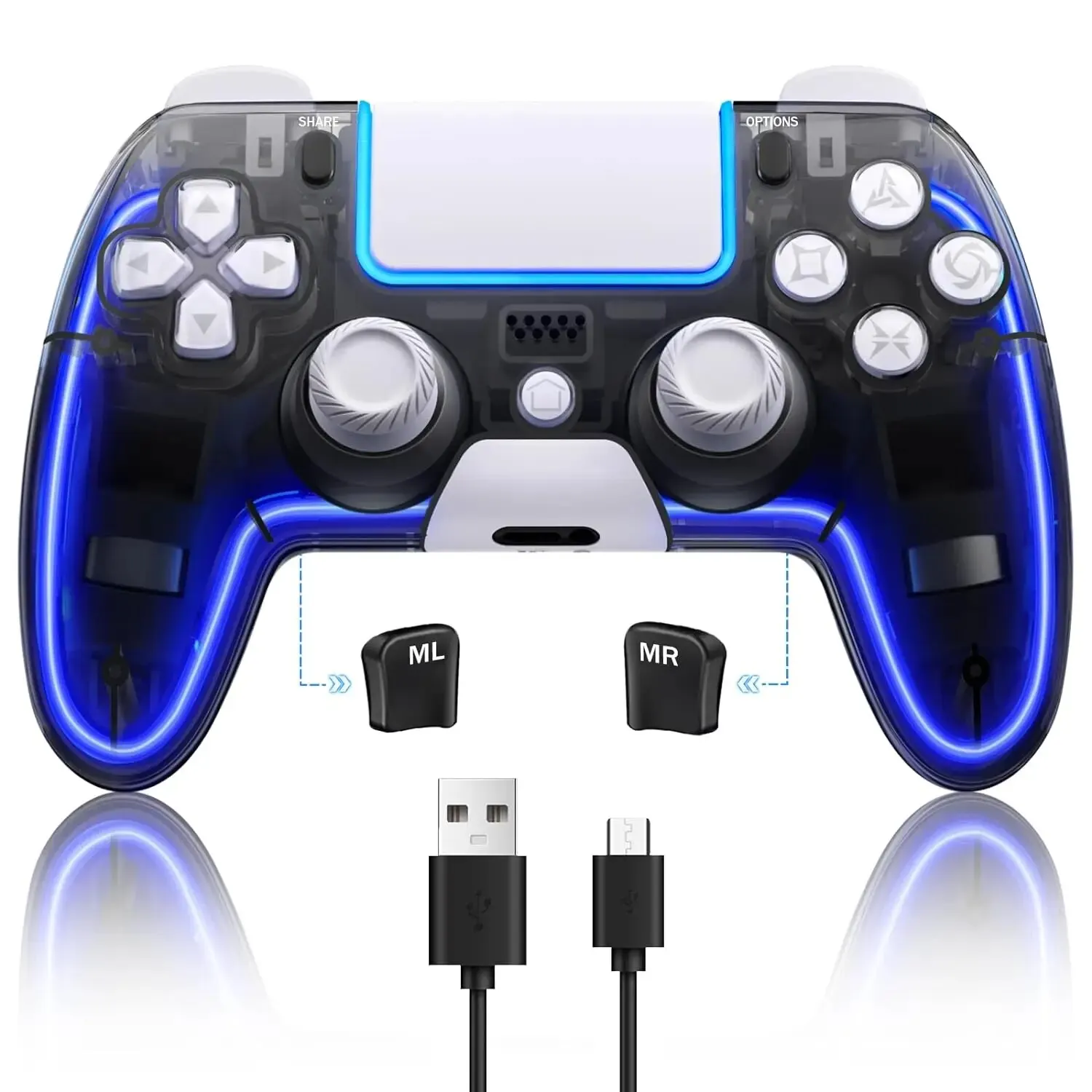 Controller Saitake Per Ps4, Telecomando Ps4 Personalizzato Con Joystick 3D Hall, Controller Di Gioco Wireless Rgb Per Playstation 4