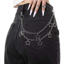 Double Layer Decorative Waist Chain - Hip Hop Punk Retro Style (Silver)