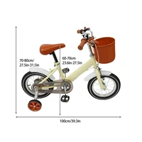 Vélo pour enfants de 12 pouces, vélo d'apprentissage à pédales en acier au carbone blanc pour 2-4 ans, capacité de charge de 40kg 4