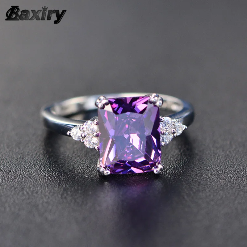 

2022 Trend Wedding Engagement Luxury Silver Color Rings For Woman Fashion Natural Gemstone Ring Party Fine Original Gift Jewelry