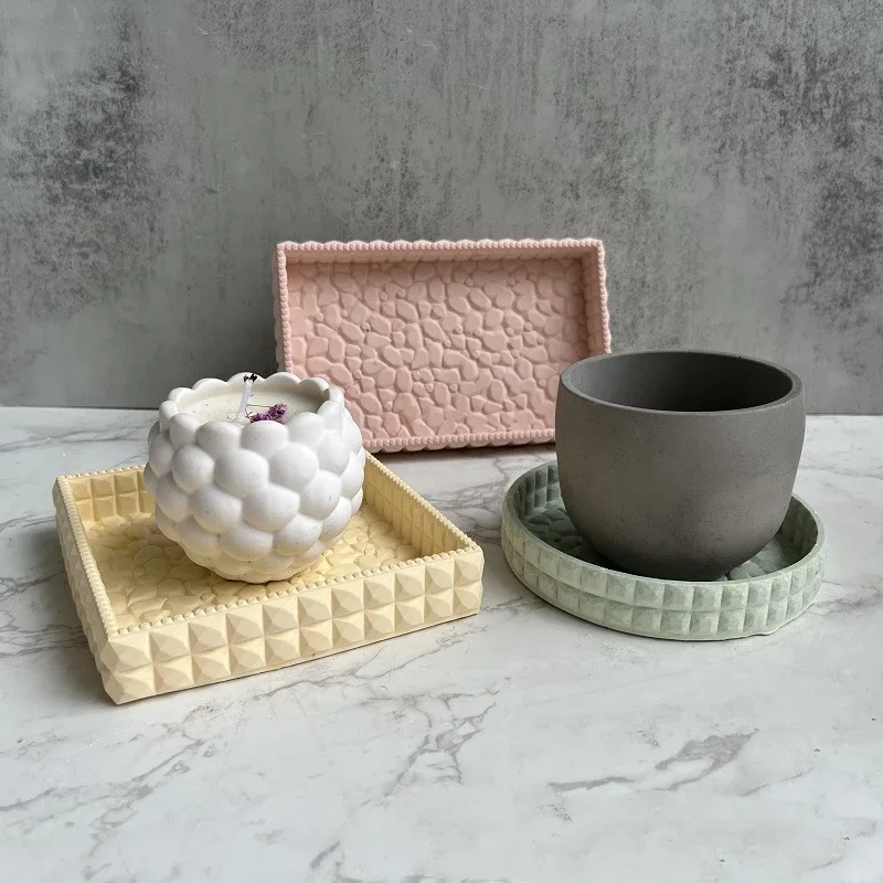 Diamond Crystal Tray Clay Silicone Mold DIY Handmade Craft Art Jewelry Storage Plates Cement Concrete Silica Molds For Organizer polymer clay tools pottery tools clay sculpting tools pottery sculpting tools clay craft tool