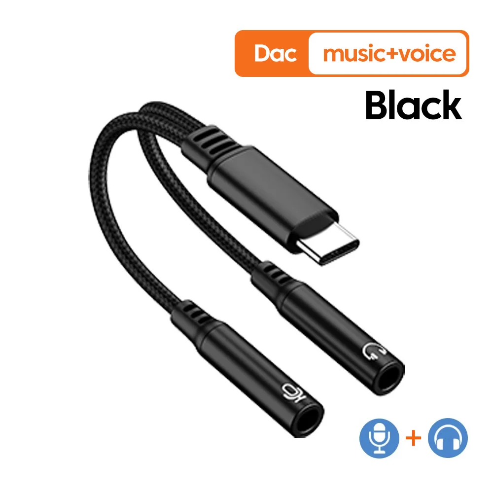 OLAF type-c vers double prise 3.5mm Microphone écoute DAC USB C adaptateur Audio 3.5mm Aux femelle pour iPhone 16 15 Samsung convertisseur