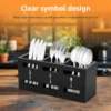Silverware Caddy Wood Utensil Caddy with 3 Compartments Large Capacity Kitchen Multipurpose Flatware Caddy for Fork Spoon Cutter 4