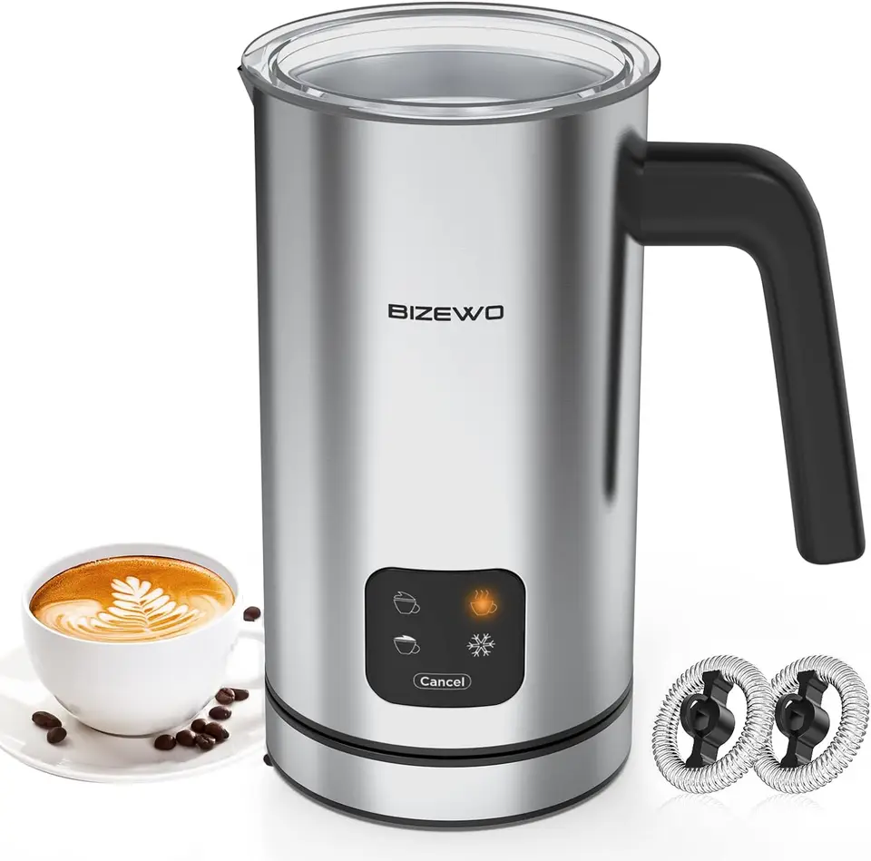 Electric Milk Frother and Steamer with Touchscreen