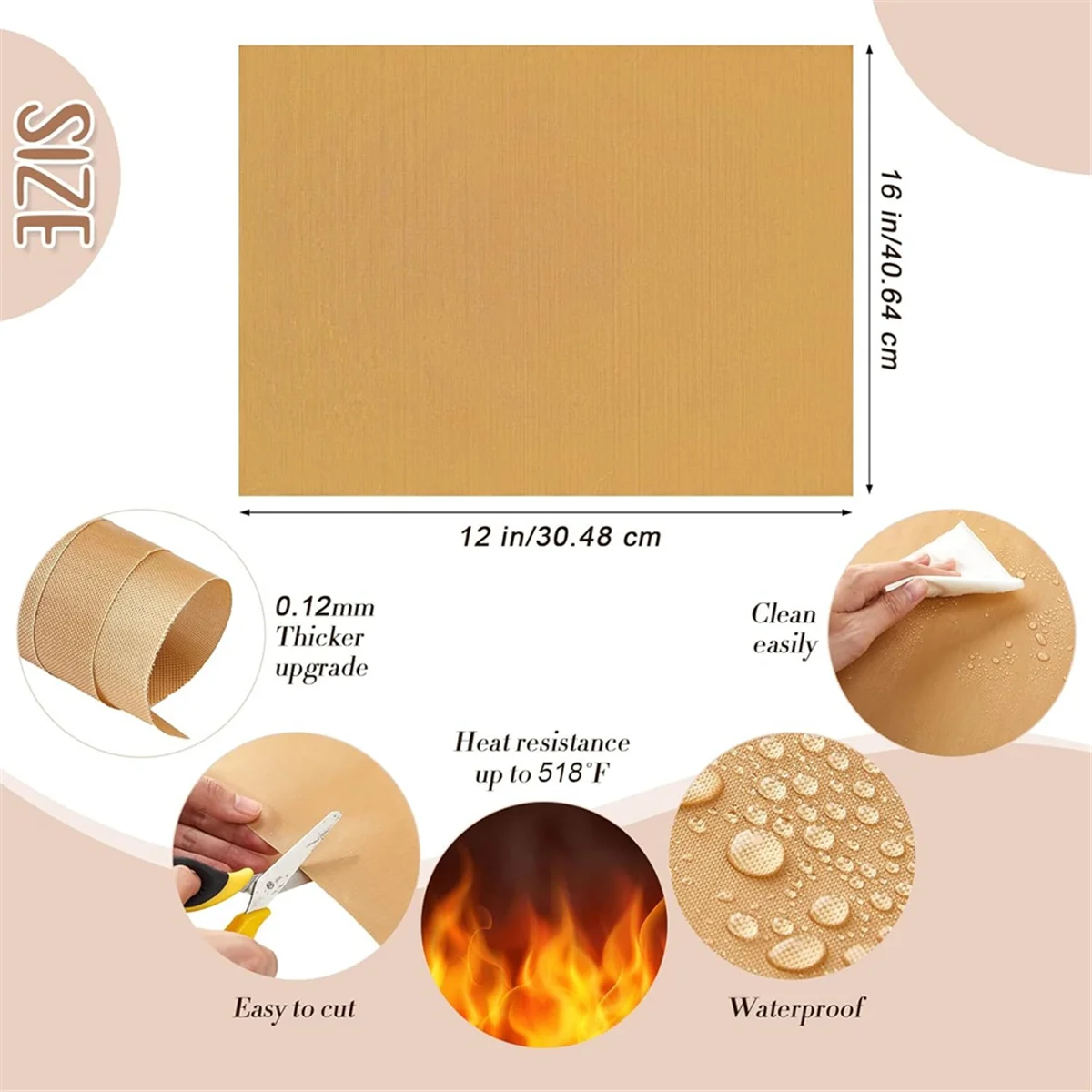 열 프레스용 PTFE 시트, 티셔츠 정렬 눈금자, 내열성 테이프 및 줄자 세트, 12x16 인치, 18 개