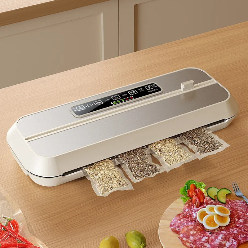 Vacuum Sealer Machine Automatic Power Vac Air Sealing Machine for Food Preservation Dry and Moist Sealing Modes Built-in Cutter
