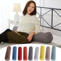 1pc Cylindrical Pillow Solid Color Velvet Bedhead Neck and Waist Pillow Sofa Cushion Beauty Shop Footrest Almohada Cilíndrica 1