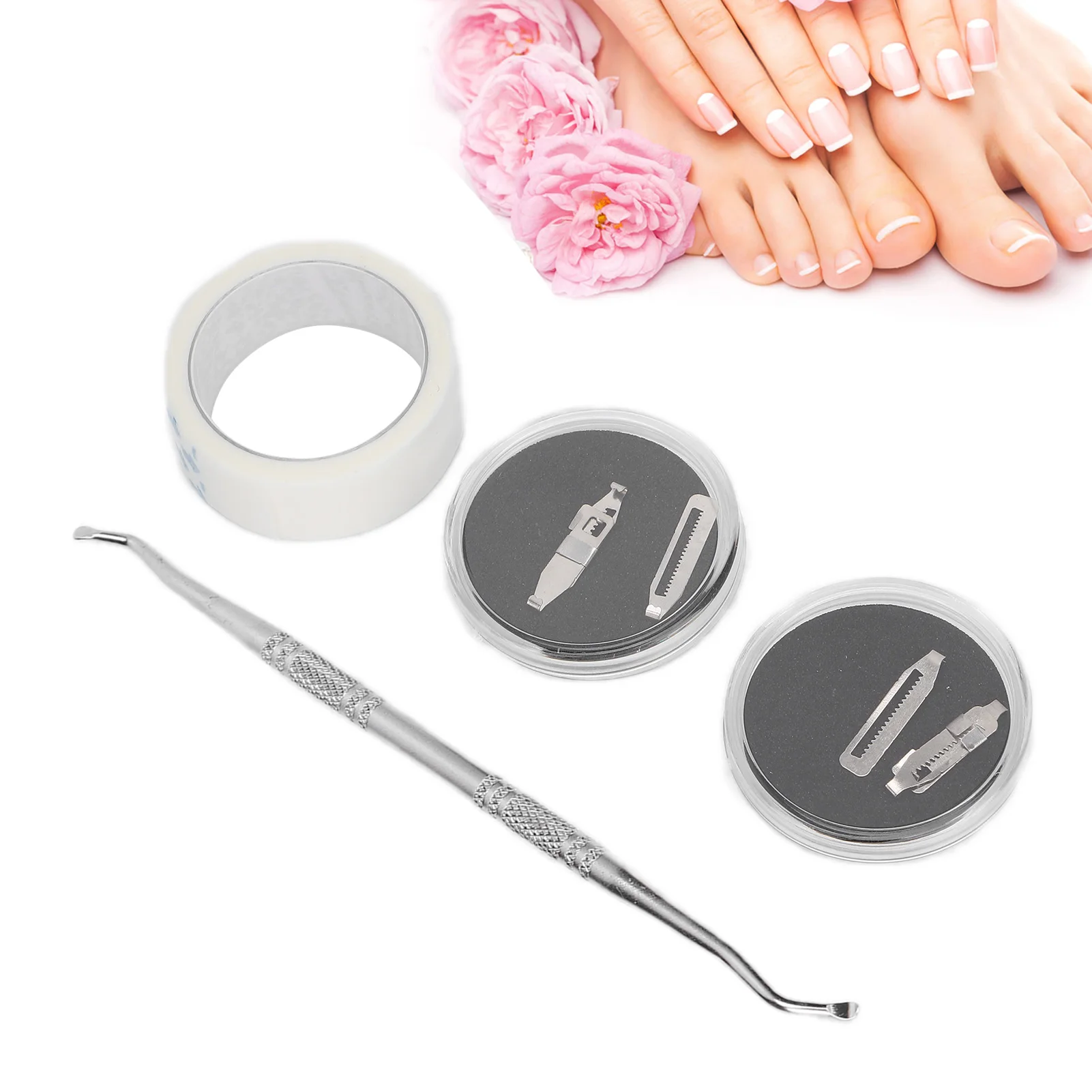 2pcs Ingrown Toe Corrector Stainless Steel Straightening Pedicure Tool For Paronychia Treatment