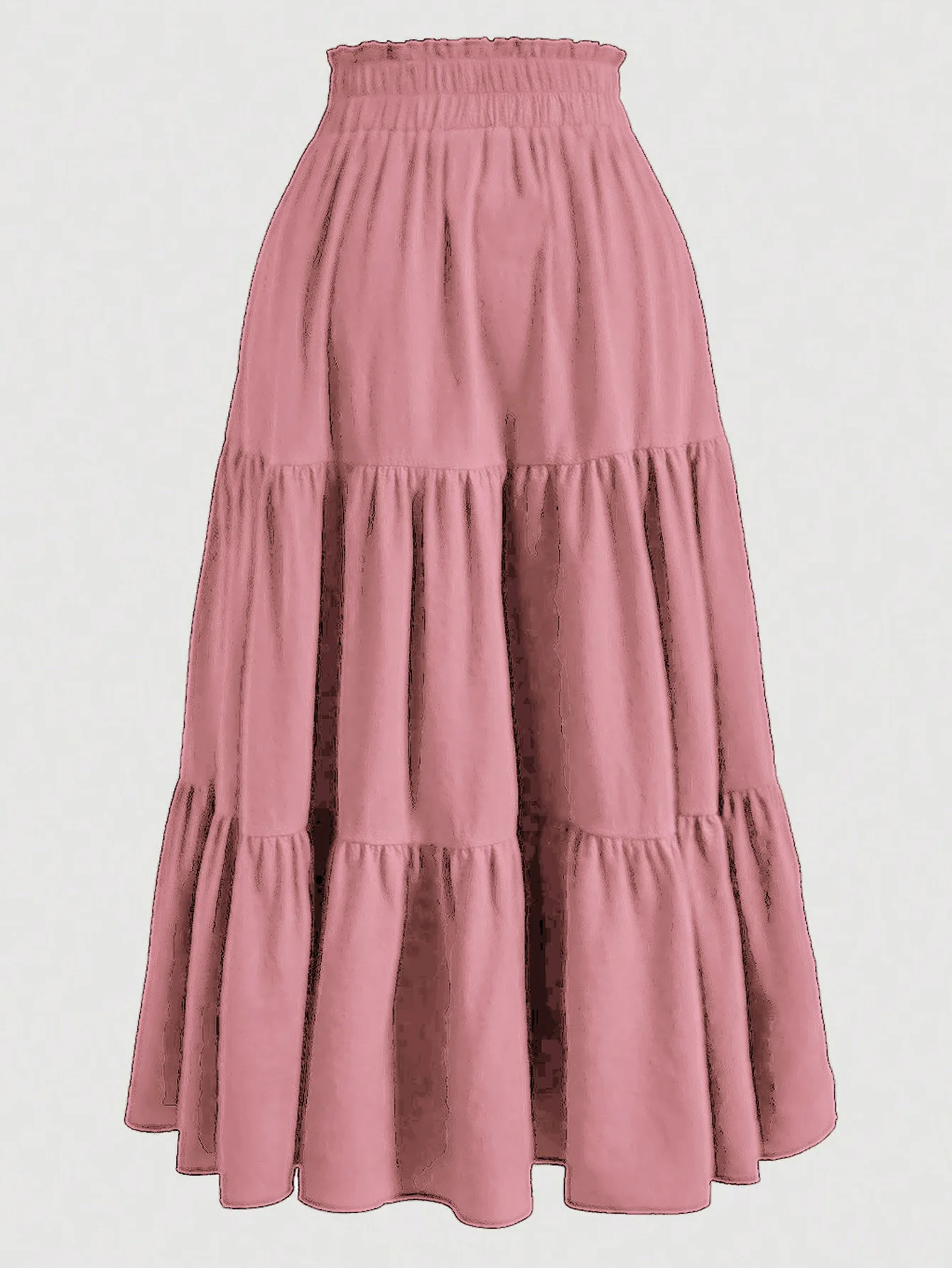 Women's Summer Solid Color Bohemian A-line Midi Skirts 2025 New Female Vacation Casual Loose Faldas