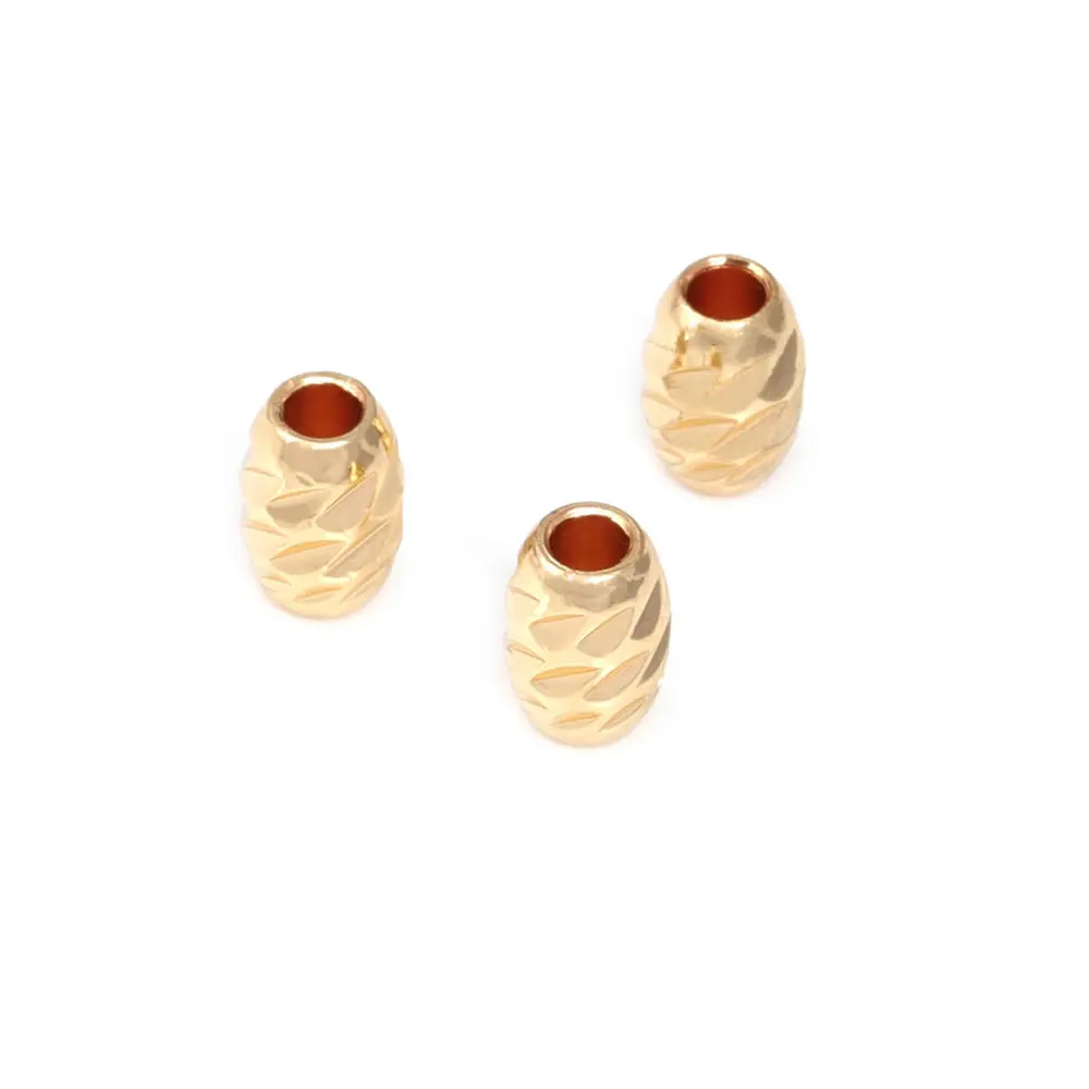 Cuentas de Brass Doradas de 18K Diseño Ovalado Cilíndrico Suministros para Hacer Joyería DIY - details 14