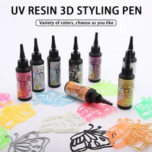 New UV Resin Crystal Epoxy 3D Luminous Hook Line Tool Styling Pen Ultraviolet Curing Glue DIY Handmade Crafts Modeling Painting