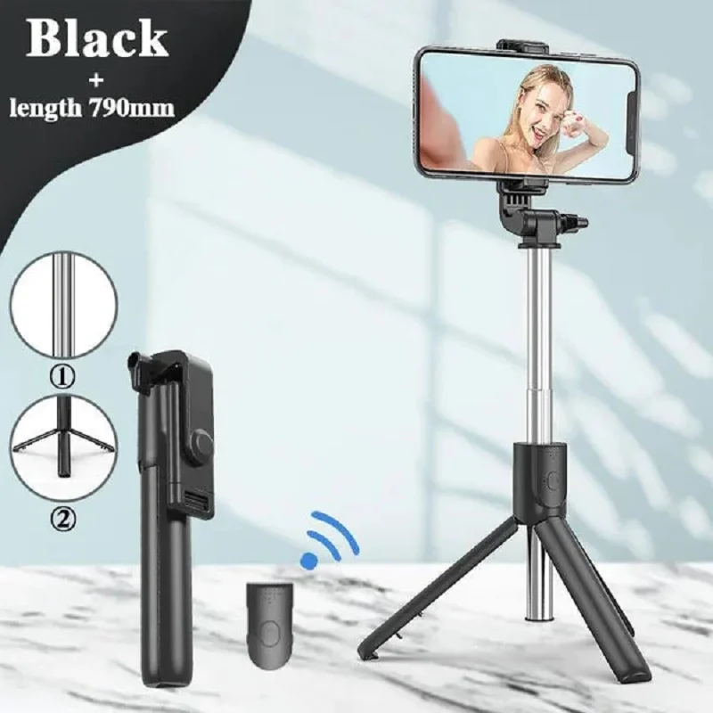 Selfie Stick Trépied - Trépied Smartphone - Fonction Lumière - Trépied -  Rotation 360°