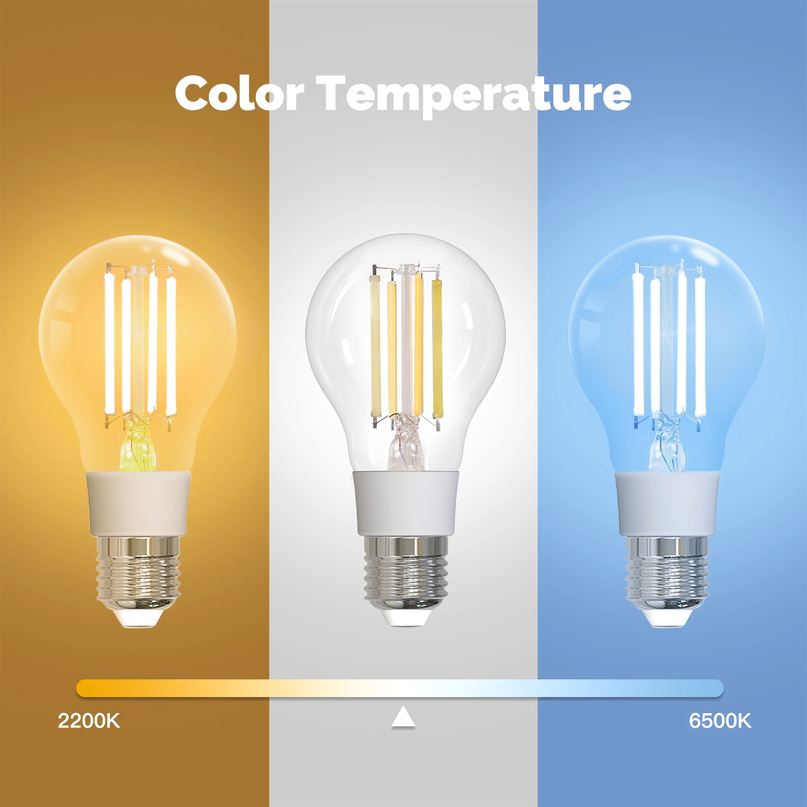 Smart Filament Bulb MOSE Tuya Matter WiFi Smart Filament Bulb E27 Energy Saving Light Dimmable APP Remote Control Alexa GoogleHome for Voice Control