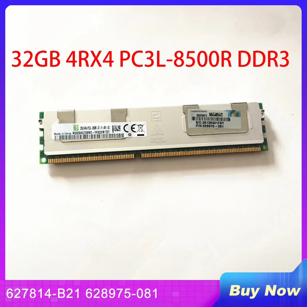HP RAM 서버 메모리, 32GB 4RX4 PC3L-8500R DDR3 1066 6278..