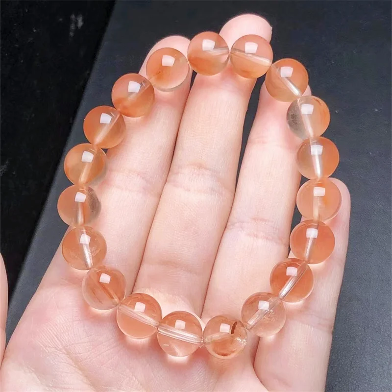 

Natural Red Quartz Rutilated Bracelet Jewelry For Woman Man Fengshui Healing Wealth Beads Crystal Gift 1pcs 10MM