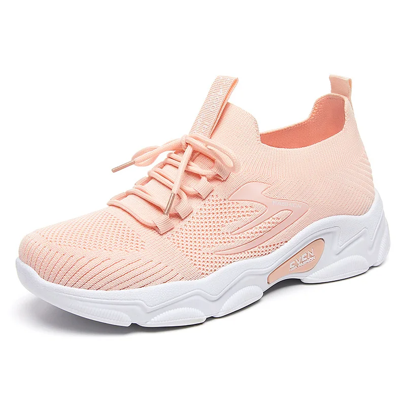 2024 new female casual running shoes fashionable running shoes mesh breathable platform sports shoes driving work