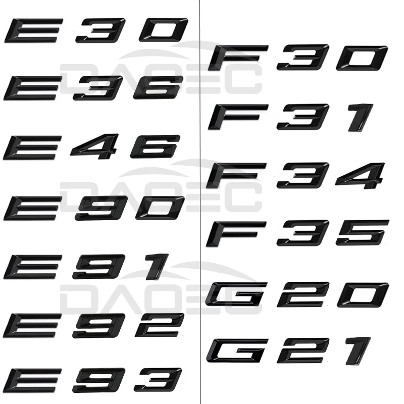 Car Chassis Code Letters Badge Emblem Decal Styling Sticker For BMW 3