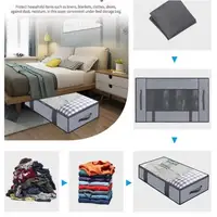 2PCS Household Bed Bottom Storage Box Collapsible Non-Woven Clothing Quilt Toy Blanket Storage Box Storage Bag 2