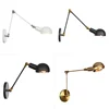 Industrial Adjustable Swing Arm Wall Lamp Reading Bedside Vintage Led Wall Lights Retro Extendable Fexible White Brass Lustre 1
